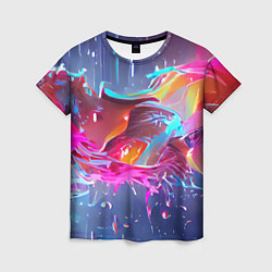 Женская футболка Neon splashes