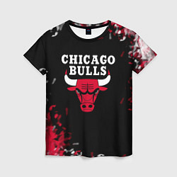 Футболка женская Чикаго Буллз Chicago Bulls Огонь, цвет: 3D-принт