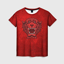 Футболка женская Красный тигр, цвет: 3D-принт