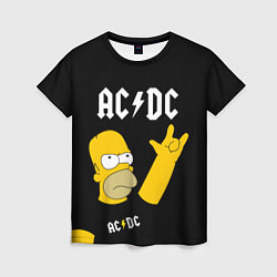 Женская футболка AC DC ГОМЕР СИМПСОН SIMPSONS