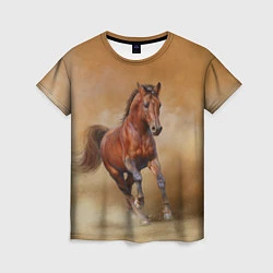 Футболка женская BAY HORSE гнедой конь, цвет: 3D-принт