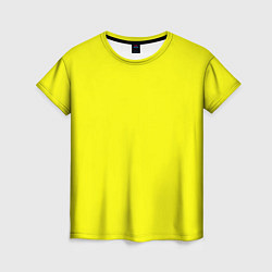 Футболка женская Однотонный неоновый лимонный желтый тон, цвет: 3D-принт