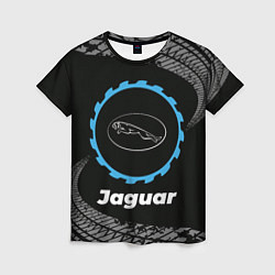 Футболка женская Jaguar в стиле Top Gear со следами шин на фоне, цвет: 3D-принт