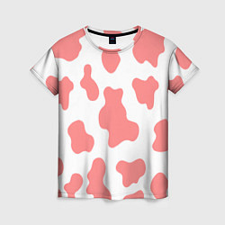 Футболка женская Розовая корова, цвет: 3D-принт
