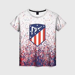 Женская футболка Atletico madrid logo брызги красок