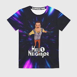 Женская футболка Hello Neighbor Привет сосед Бегущий сосед