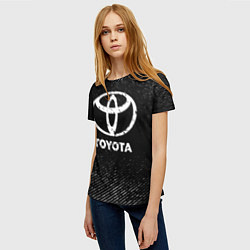 Футболка женская Toyota с потертостями на темном фоне, цвет: 3D-принт — фото 2