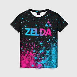 Женская футболка Zelda Neon Triforce