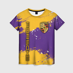 Футболка женская PORSCHE- LAKERS COLORS, цвет: 3D-принт