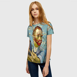 Футболка женская Ван Гог Селфи - Арт Портрет, цвет: 3D-принт — фото 2