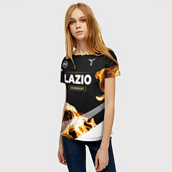 Футболка женская Lazio legendary sport fire, цвет: 3D-принт — фото 2