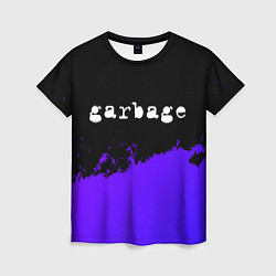 Женская футболка Garbage purple grunge