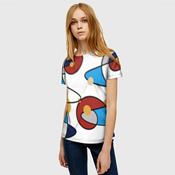 Футболка женская Абстрактная композиция круги и спирали, цвет: 3D-принт — фото 2