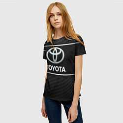 Футболка женская Toyota Карбон, цвет: 3D-принт — фото 2