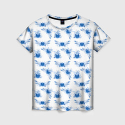 Женская футболка Blue floral pattern