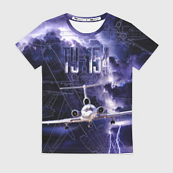 Женская футболка Ту-154 Ночные полет