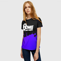 Футболка женская David Bowie purple grunge, цвет: 3D-принт — фото 2
