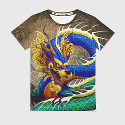 Футболка женская Разноцветный Японский Дракон, цвет: 3D-принт