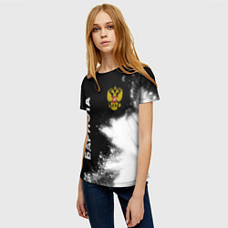 Футболка женская Бариста из России и герб РФ: символ и надпись верт, цвет: 3D-принт — фото 2