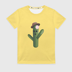 Футболка женская Кактус с шляпой, цвет: 3D-принт