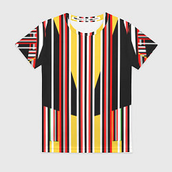 Женская футболка Геометрические цветные фигуры полосы geometry