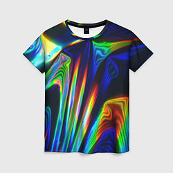 Футболка женская Волнообразные абстрактные линии, цвет: 3D-принт