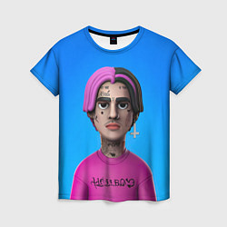Женская футболка Lil Peep На Синем Фоне