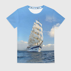 Женская футболка Парусник идёт на полных парусах