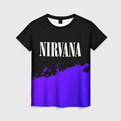 Женская футболка Nirvana purple grunge