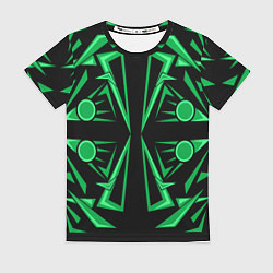 Женская футболка Геометрический узор зеленый geometric