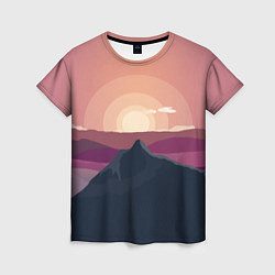 Футболка женская Горы восход солнца Mountain landscape, цвет: 3D-принт