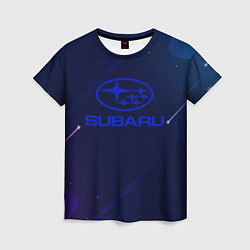Футболка женская Subaru Абстракция неон, цвет: 3D-принт