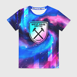 Футболка женская West Ham неоновый космос, цвет: 3D-принт