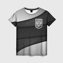 Футболка женская Черно-белый герб России, цвет: 3D-принт