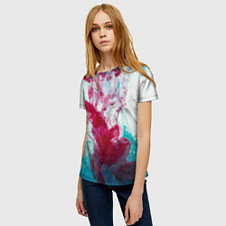 Футболка женская Абстрактный красочный дым, цвет: 3D-принт — фото 2