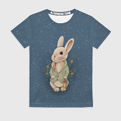 Женская футболка Кролик с фонариком