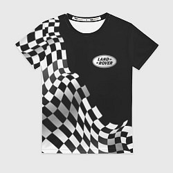 Футболка женская Land Rover racing flag, цвет: 3D-принт