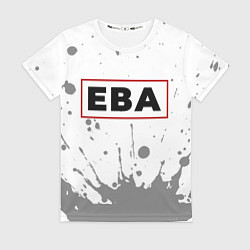 Женская футболка Ева - в красной рамке на светлом