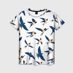 Футболка женская Ласточки парят в небе, цвет: 3D-принт