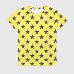 Женская футболка Звездный фон желтый