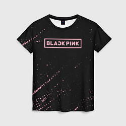 Футболка женская Black pink розовые брызги, цвет: 3D-принт