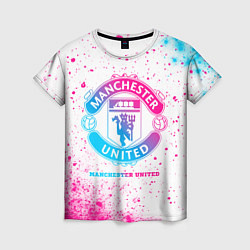 Футболка женская Manchester United neon gradient style, цвет: 3D-принт