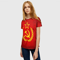 Футболка женская СССР - старый флаг, цвет: 3D-принт — фото 2