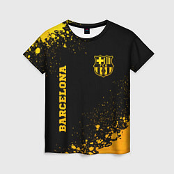 Футболка женская Barcelona - gold gradient: надпись, символ, цвет: 3D-принт