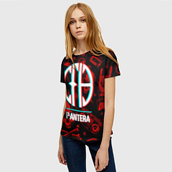 Футболка женская Pantera rock glitch, цвет: 3D-принт — фото 2
