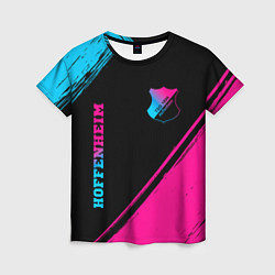 Футболка женская Hoffenheim - neon gradient: надпись, символ, цвет: 3D-принт