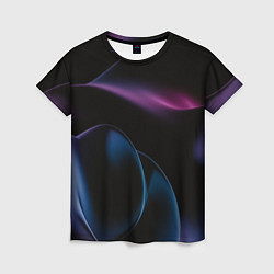 Футболка женская Абстрактные фиолетовые волны, цвет: 3D-принт