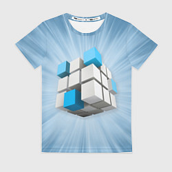 Женская футболка Трёхцветный кубик Рубика