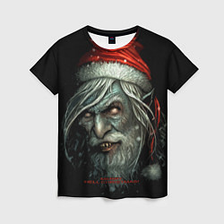 Женская футболка Merry hill, Christmas, dark Santa
