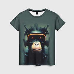 Женская футболка Кибер-обезьяна